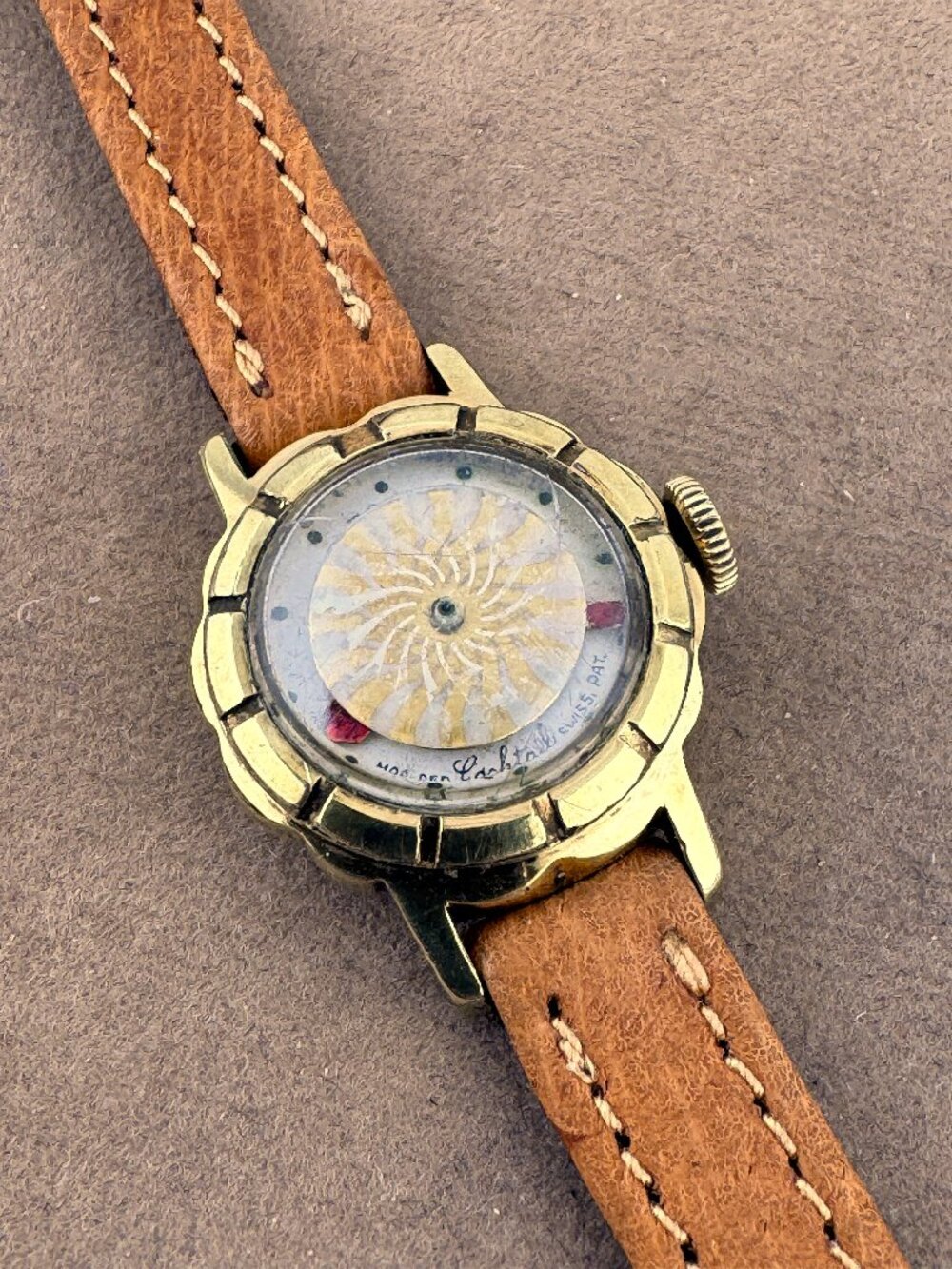 Vintage Retro Art Deco Earnest Borel Kaleidoscope Cocktail Mystery Dial Watch